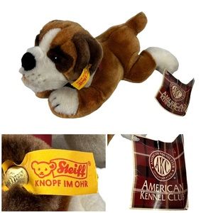 Steiff Boxer Saint Bernard FAO Schwarz American Kennel Club Puppy Dog Plush 2004